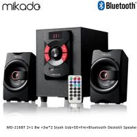 MIKADO MD-216BT 2+1 Bluetooth+USB-SD-FM Siyah 14w Uzaktan Kumandalı Hoparlör