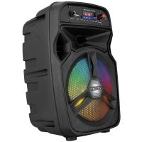 Mikado MD-814KP 15W, 3.7V1200mAh Siyah Kablolu Mikrofon AUX /USB/TF/Bluetooth FM'li LED Işıklı Speaker