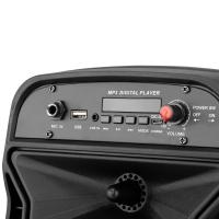 Mikado MD-814KP 15W, 3.7V1200mAh Siyah Kablolu Mikrofon AUX /USB/TF/Bluetooth FM'li LED Işıklı Speaker
