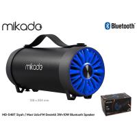 Mikado MD-54BT Siyah/Mavi Usb+FM Destekli 3W+10W Bluetooth Speaker