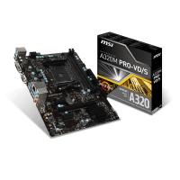 MSI AM4 A320 DDR4 A320M-PRO-VD/S O/B Vga GLan Raid DVI 4x Sata3 3x (PCIe 3.0) mATX