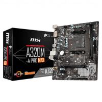 MSI A320M-A PRO MAX DDR4 SATA3 M2 PCIe NVME HDMI DVI PCIe 16X v3.0 AM4 mATX