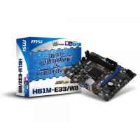 MSI Intel 1155p H61 DDR3 H61M-E33-W8 O/B VGA, 1xHDMI, 6xUSB 2.0 Micro ATX