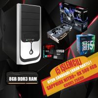 OYUN BİLGİSAYARI Intel i5 - 8GB DDR3 RAM - SAPPHIRE NITRO+ RX 580 4GB Ekran Kartı - 120GB SSD