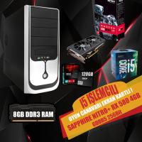 OYUN BİLGİSAYARI Intel i5 - 8GB DDR3 RAM - SAPPHIRE RX480 NITRO 8GB Ekran Kartı - 120GB SSD