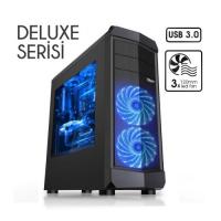 PowerBOOST Powersiz JBST-VKG1023S mid Tower ATX PC Kasası Pencereli Siyah USB 3.0 Gaming