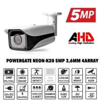 POWERGATE 4in1 Bullet 5mp 3.6mm NEON-K20 70metre AHD Kamera