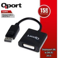 QPORT 0.15metre Q-DPD DisplayPort & DVI (24+5) Görüntü Adaptörü Beyaz 1080p