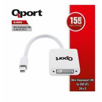 QPORT 0.15metre Q-MDD Mini DisplayPort & DVI (24+5) Görüntü Adaptörü Beyaz 1080p