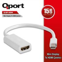 QPORT 0.15metre Q-DP-HDM Mini DisplayPort & HDMI Görüntü Adaptörü Beyaz 1080p