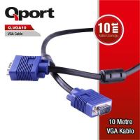 QPORT 10metre Q-VGA10 15pin erkek VGA 15pin erkek VGA Görüntü Kablosu