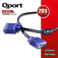 QPORT 20metre Q-VGA20 15pin erkek VGA 15pin erkek VGA Görüntü Kablosu