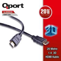 QPORT 20metre Q-HDMI20 HDMI & HDMI Görüntü Kablosu 3D Gold 1.4v