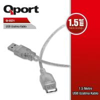 QPORT USB 1.5metre Q-UZ1 USB 2.0 Uzatma Kablosu
