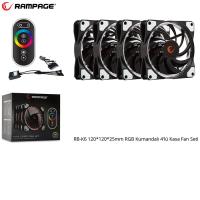RAMPAGE RB-K6 RGB 3pin 120mm Kasa Fanı 4-lü paket