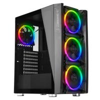 RAMPAGE 600W 80+ BRONZE HACKER 4-RGB FANLI GAMING MID-TOWER PC KASASI