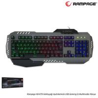 RAMPAGE KB-R79 USB Q Trk RGB Led Aydınlatmalı Alüminyum Gövde Siyah Gaming Klavye