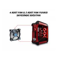 RAMPAGE mid Tower Powersiz Gaming CASTLE ATX PC Kasası Temperli Cam Siyah