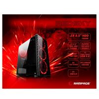 RAMPAGE mid Tower Powersiz Gaming REDSKY ATX PC Kasası Temperli Cam Siyah
