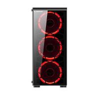 RAMPAGE mid Tower Powersiz Gaming REDSKY ATX PC Kasası Temperli Cam Siyah