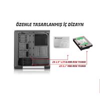 RAMPAGE POWERSIZ Pulsar V1 GAMING MID-TOWER KASA SİYAH