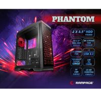 RAMPAGE POWERSIZ PHANTOM 2X-LED Fanlı Mid-Tower Gaming PC Kasası