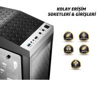 RAMPAGE POWERSIZ PHANTOM 2X-LED Fanlı Mid-Tower Gaming PC Kasası