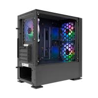 RAMPAGE PRIVATE RAINBOW TEMPERED CAM GAMING 2X14CM+1X12CM MATX (PSU YOK)