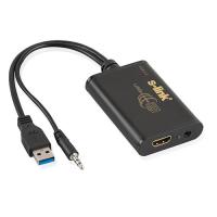 S-LINK 0.15metre SL-UH30 USB 3.0 & HDMI Çevirici Adaptör Siyah Sesli 1080p