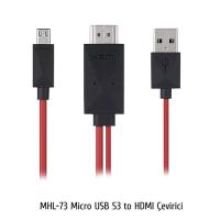 S-LINK MHL-73 microUSB & HDMI Görüntü Kablosu Kırmızı