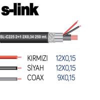 S-LINK SL-C225 CCTV 2+1 Folyo Güvenlik Kablosu ( 250 Metre )