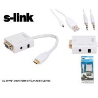 S-LINK SL-MHVS15 Mini HDMI to VGA+Audio Çeviric Adaptör