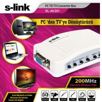S-LINK SL-AV201 1port S-Video (giriş) 1port VGA (çıkış) 15pin dişi Çevirici Adaptör