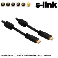 S-LINK SL-H225 HDMI to HDMI ( 20 Metre ) 24K 1.4 Ver. 3D Altın Uç Görüntü Kablosu