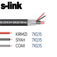 S-LINK SL-C210 CCTV 2+1 Folyo Güvenlik Kablosu ( 100 Metre )