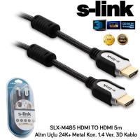 S-LINK SLX-M485 Hdmi to Hdmi ( 5 Metre ) 3D Altın Uç Görüntü Kablosu