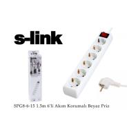 S-LINK SPG8-6-30 6 Priz Enerji Koruma 3 M BEYAZ