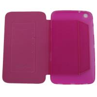 SCH Deri Kılıf Galaxy Tab 3 T310 8 Flip Cover Cüzdanlı Pembe