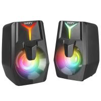 Snopy SN-X22 STYLE 2.0 Multimedia Led Işıklı 3W*2 Siyah USB Gaming Speaker