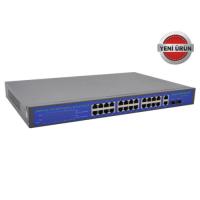 Spy SP-28400PSD 24Port PoE 100m Aktif PoE Switch