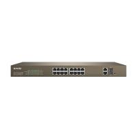 TENDA 16port 250w FULL PoE TEF1218P 10/100/ 2x1000 2X SFP Yönetilemez Switch