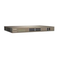 TENDA 16port 250w FULL PoE TEF1218P 10/100/ 2x1000 2X SFP Yönetilemez Switch