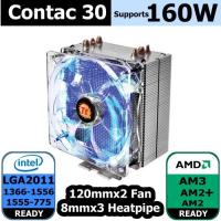 Thermaltake Contac30 CPU soğutucusu İntel LGA2011/1366/1155/1156/775 AMD FM1/AM3+/AM3/AM2+/AM2