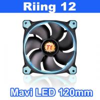 THERMALTAKE Riing 120mm Mavi Halka Ledli Titreşimsiz Kasa ve Radyatör Fan