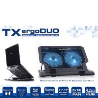 TX TXACNBERGDUO ErgoDUO 11-17 14cm Dual LED FANlı Notebook Soğutucu / Stand Gri/Siyah