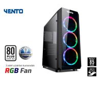 VENTO 600W 80+ VG04F 3 X RGB FANLI GAMING MID-TOWER KASA Siyah