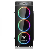 VENTO 700W 80+ VG05F 3 X RGB FANLI GAMING MID-TOWER KASA Siyah