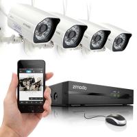 ZMODO ZM-SS714 4 kamera + NVR kayıt cihazı 2.8mm 20-25 Metre 100 m kablo Poe IP Kamera Seti