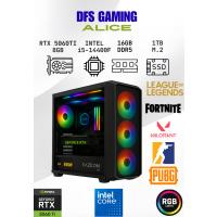 DFS Gaming ALICE INTEL i5 14400F-H610M-RTX 5060 TI 8GB-16GB DDR5 RAM-1TB M.2 SSD-OYUNCU BİLGİSAYARI