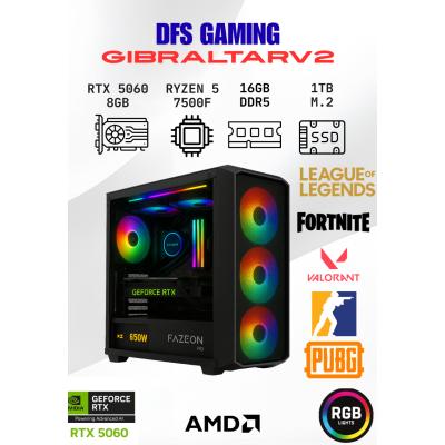 DFS Gaming GIBRALTAR2 RYZEN 5 7500F-B650M-RTX 5060 8GB-16GB DDR5 RAM-1TB M.2 SSD-OYUNCU BİLGİSAYARI